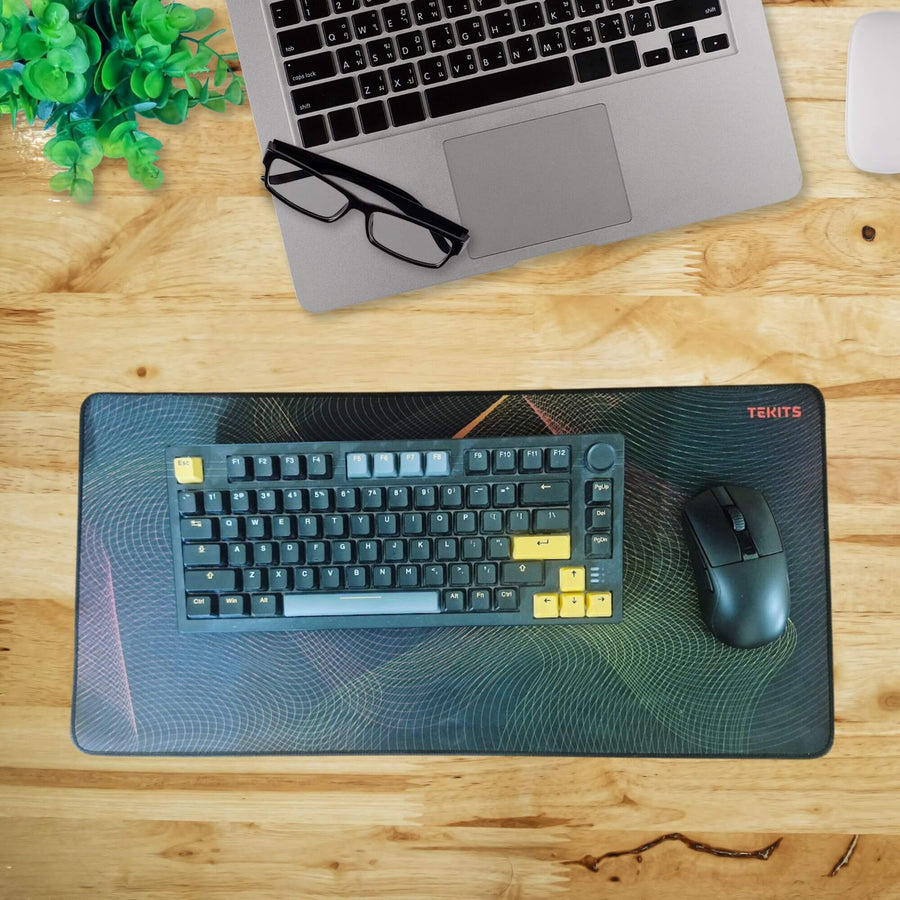TEKITS Premium Printed Rubber Desk Pad –  Abstract Geometric Lines
