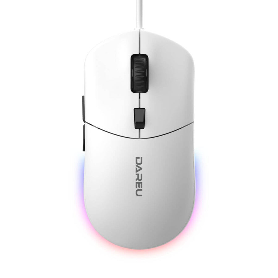 Dareu LM121 RGB Wired Silent Office Mouse - White