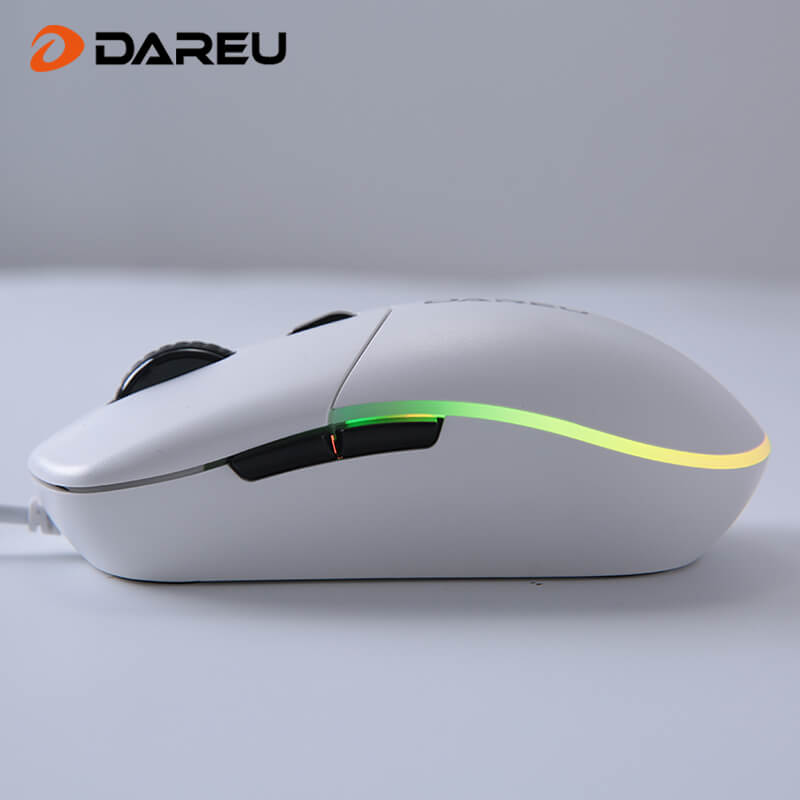 Dareu LM121 RGB Wired Silent Office Mouse - White