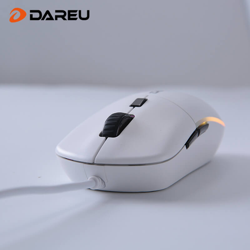 Dareu LM121 RGB Wired Silent Office Mouse - White