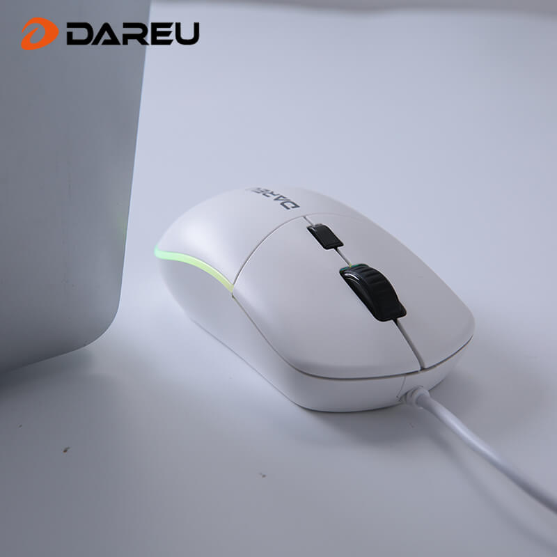 Dareu LM121 RGB Wired Silent Office Mouse - White