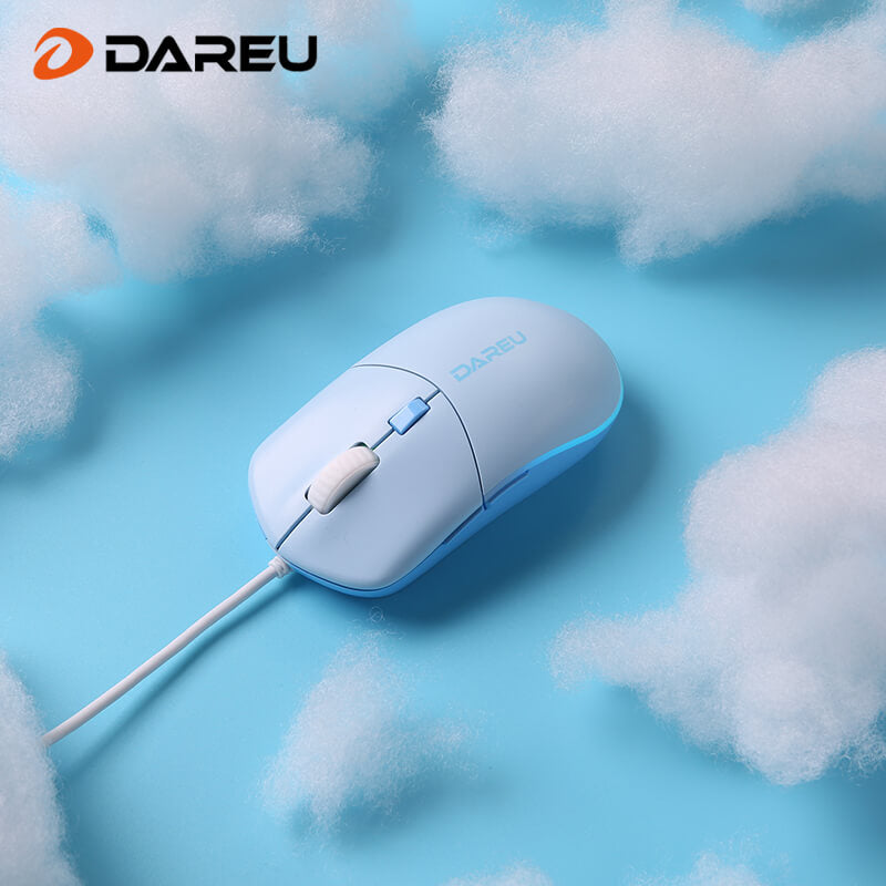 Dareu LM121 RGB Wired Silent Office Mouse - White