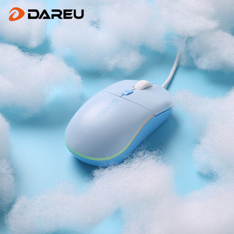 Dareu LM121 RGB Wired Silent Office Mouse - White