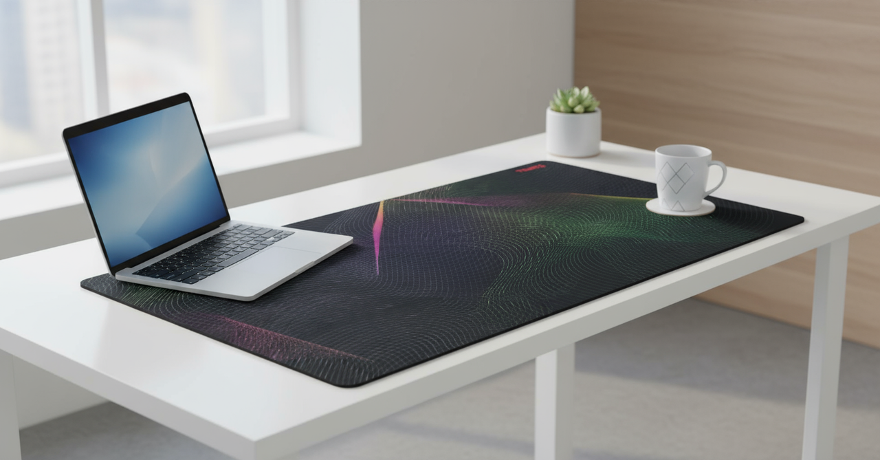 TEKITS Premium Printed Rubber Desk Pad –  Abstract Geometric Lines