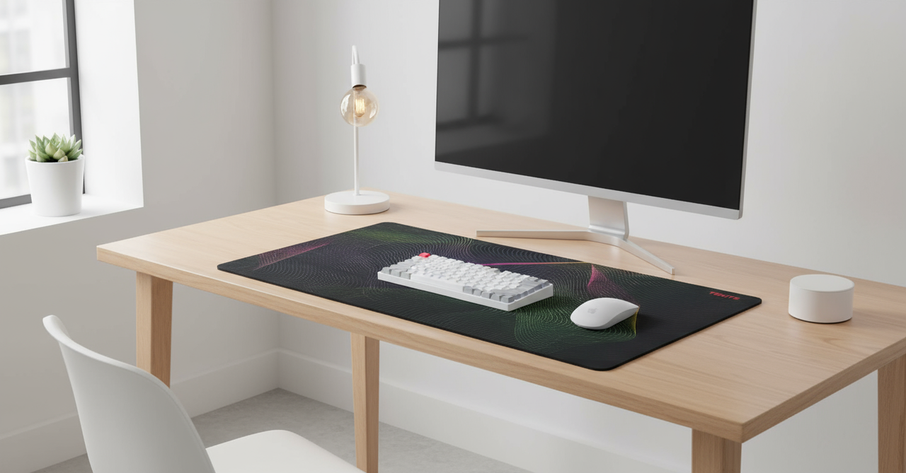 TEKITS Premium Printed Rubber Desk Pad –  Abstract Geometric Lines