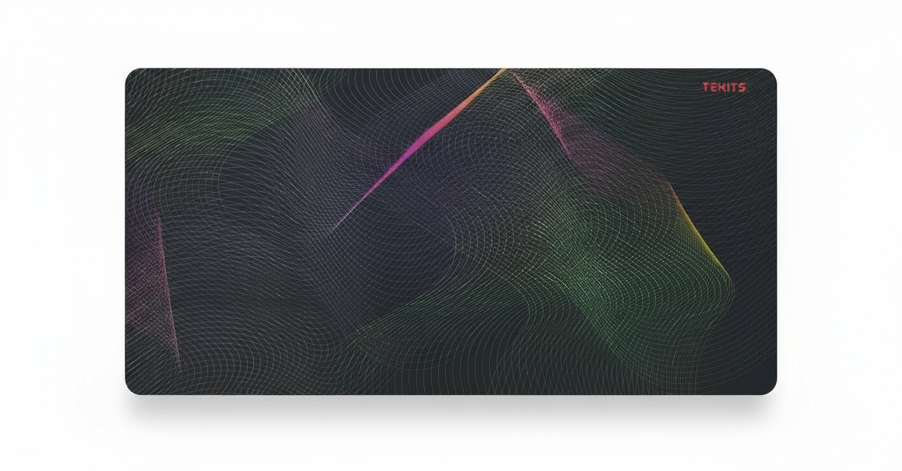 TEKITS Premium Printed Rubber Desk Pad –  Abstract Geometric Lines