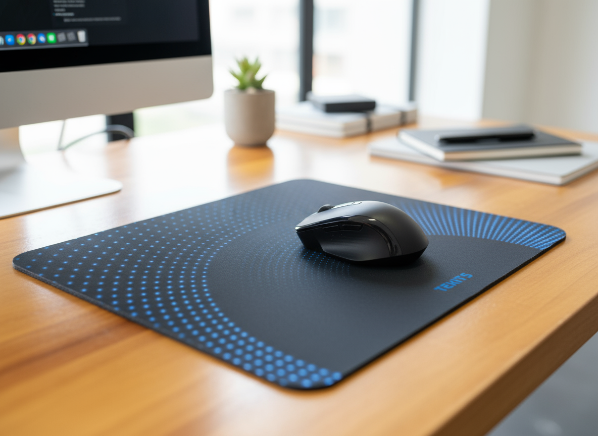 TEKITS Premium Rubber Mouse Pad - Blue Halftone Dot Pattern (7.5 x 9 Inch)